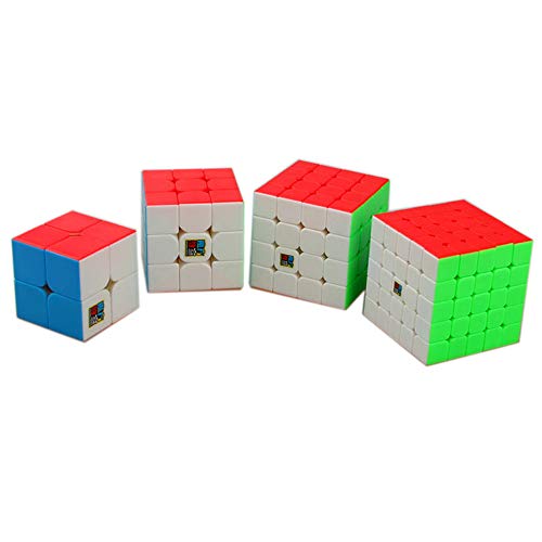MoYu MoFangJiaoShi Cubing Classroom MeiLong Speed Cube Bundle 2x2 3x3 4x4 5x5 Magic Cube Cubing Classroom meilong Smooth Puzzles Cube Set Stickerless Embalaje de Regalo