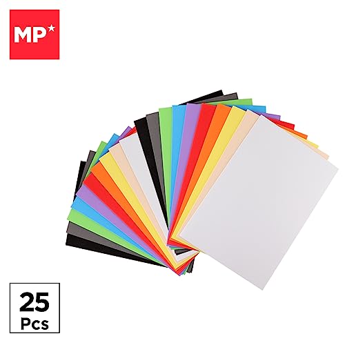 MP- Set 25 Láminas Goma Eva, Tamaño A4, 2mm de Grosor, Colores Surtidos, Ideal para Actividades y Manualidades de Niños, Decoración, Uso Escolar