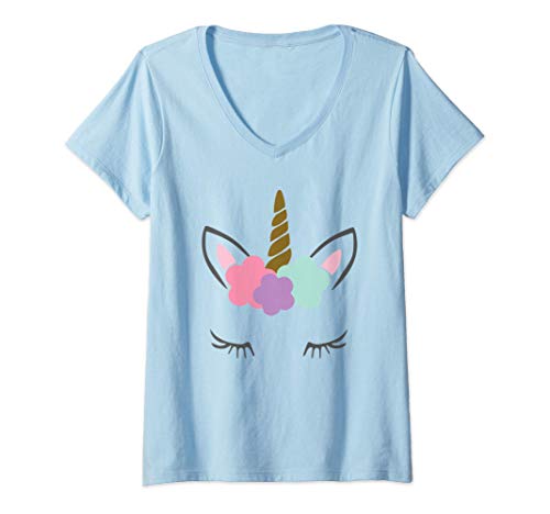 Mujer Divertido disfraz de unicornio perfecto para regalo Camiseta Cuello V