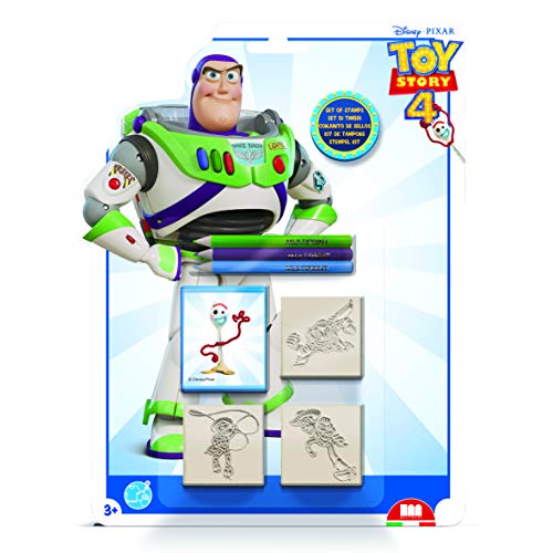 Multiprint Blister Sellos para Niños Sagomati Disney Toy Story 4, 100% Made in Italy, Sellos Personalizados para Niños, en Madera y Caucho Natural, Tinta Lavable no Tóxica, Idea de Regalo, Art.11776