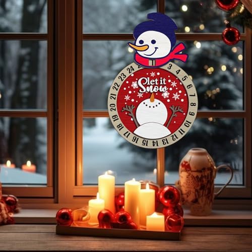 Muntian Calendario de Adviento de Navidad | Lindo adorno de muñeco de nieve, calendario de Navidad reutilizable, calendario de Adviento, cuenta atrás de Navidad para salones, paredes, hoteles, puertas