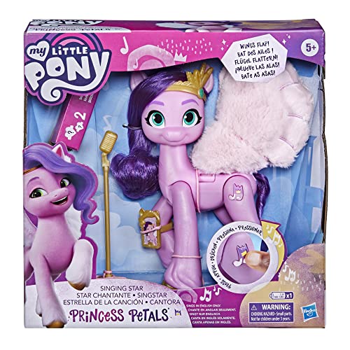 My Little Pony: a New Generation - Princess Petals Estrella de canción - Poni Rosada de 15 cm Que Canta y Reproduce música, F1796IB0
