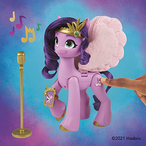 My Little Pony: a New Generation - Princess Petals Estrella de canción - Poni Rosada de 15 cm Que Canta y Reproduce música, F1796IB0