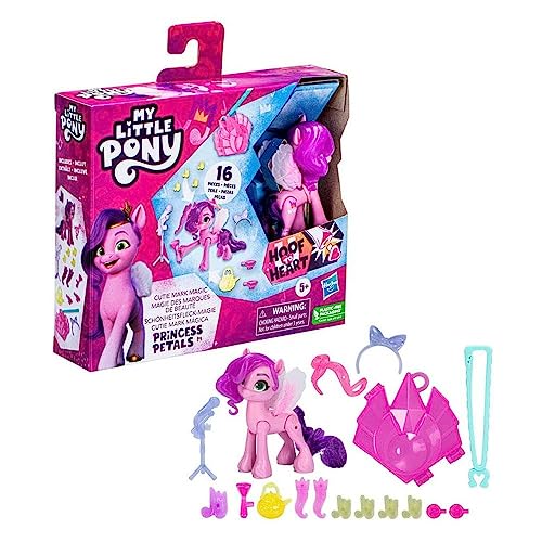 My Little Pony Juguete Deja tu Huella - Marca de Belleza Mágica- Hoof to Heart - Poni Princesa Pipp Petals de 7,5 cm - A Partir de 5 años