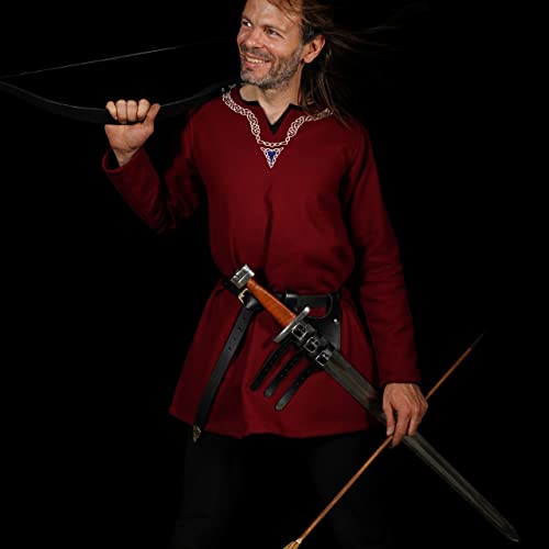 Mythrojan Rana de espada renacentista LARP accesorio de disfraz de caballero rapiero cinturón de espada, Negro -