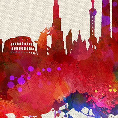 Nacnic - Set 2 Láminas Acuarela Monumentos España y el Mundo - Posters Decorativos Skyline - Impresión Arte Mural con Explosion Color - Decoración Hogar
