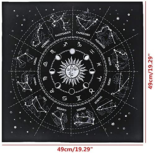 Namvo Macabolo - Mantel de tarot de franela suave para juegos de mesa de astrología Tarot de terciopelo de adivinación para entusiastas del tarot y hogares diarios de 50 x 50 cm