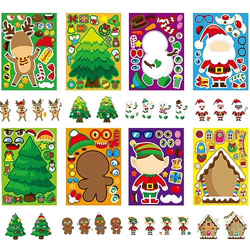 NDLT 48 Hojas de Pegatinas de Navidad para Niños, Pegatinas Decorativas de Juegos de Fiesta de Navidad para Niños y Niños Pequeños, Pegatinas de Manualidades para Fiestas DIY, Regalos de Fiesta