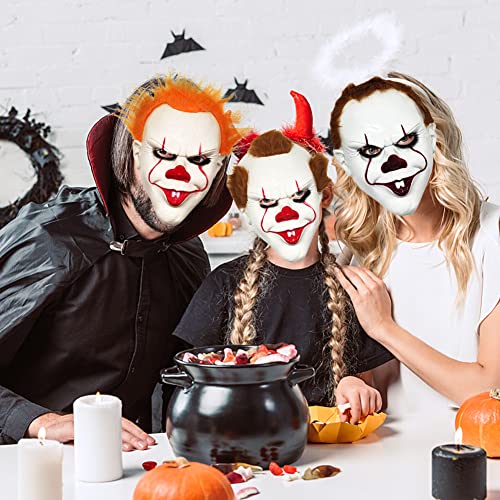 Nesloonp 3 Piezas Payaso Accesorio de Terror Máscara de Miedo Careta Cosplay Casa de Papel, Máscara de Fiesta de Halloween 25 * 32 cm