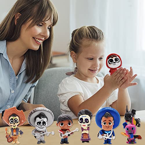 Nesloonp Mini Figuras Set, 8pcs Mini Juego de Figuras,Decoración de Pastel Coco Decoración de Pastel de cumpleaños de Dibujos Animados para Cumpleaños Decoración de La Torta del Fiesta Suministros