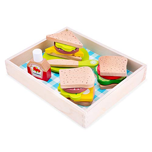 New Classic Toys Cutting Meal-Lunch-Picnic-Box 18 Pieces, Multicolor, 245 x 200 x 40mm (10591)