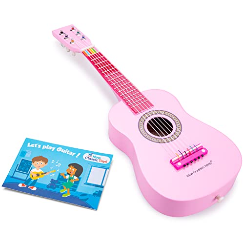 New Classic Toys Toys-10345 Guitarra para niños (Ref 0345), Color Rosa