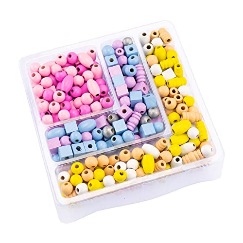 Nice Group - Wooden Bead Mini Box Rainbow Kit de Cuentas de Madera Temática Arco Iris para Crear Pulseras y Collares Coloridos, Multicolor, Pequeño, 87036