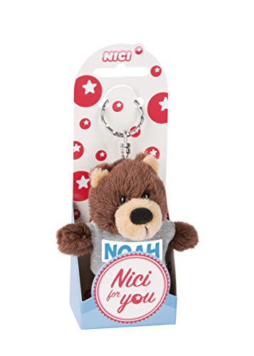 Nici 44691 Noah - Llavero con Camiseta (10 cm), diseño de Oso, Color marrón