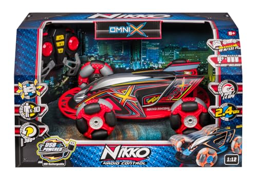Nikko Bandai NKT10052 Toys - Coche de Radiocontrol Omni X Rojo, Conquista la Velocidad y la Diversión