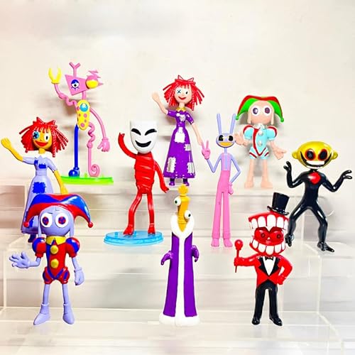 NILUTO The Amazing Digital Circus Figures Set, Digital Circus Action Figure Horror Cartoon Movies Character Action Figure Model for Kids Birthday Party Cake Topper Halloween Party Decor