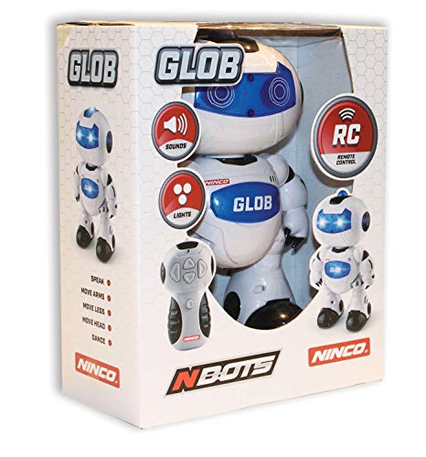 Ninco - Nbots Robot Glob. con luz y Sonido, Color Blanco y Azul NT10039