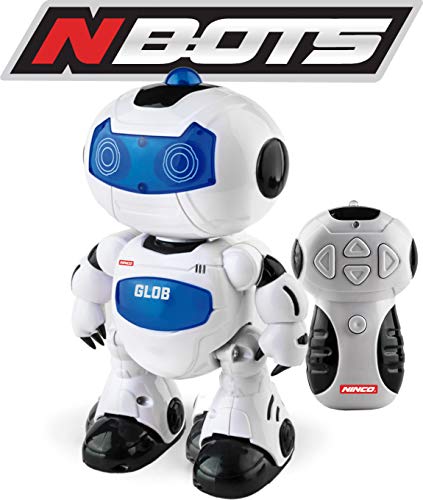 Ninco - Nbots Robot Glob. con luz y Sonido, Color Blanco y Azul NT10039