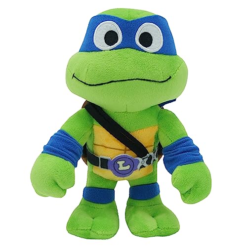 Ninja Turtles: Caos Mutante Leonardo Muñeco de peluche de 20,3 cm con antifaz azul inspirado en el personaje líder de la película, +3 años, Tortugas Ninja (Mattel HRC77)