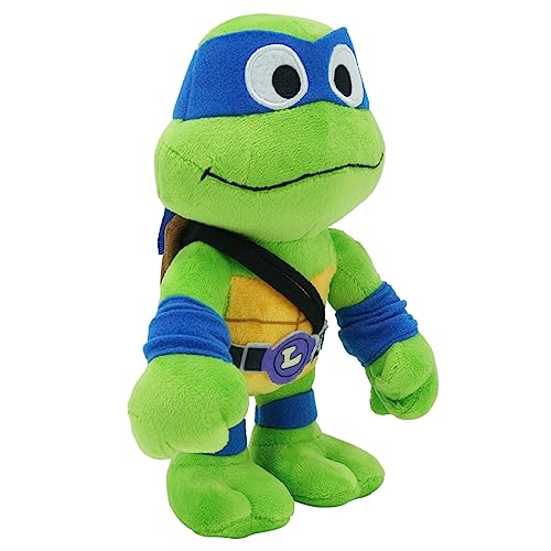 Ninja Turtles: Caos Mutante Leonardo Muñeco de peluche de 20,3 cm con antifaz azul inspirado en el personaje líder de la película, +3 años, Tortugas Ninja (Mattel HRC77)