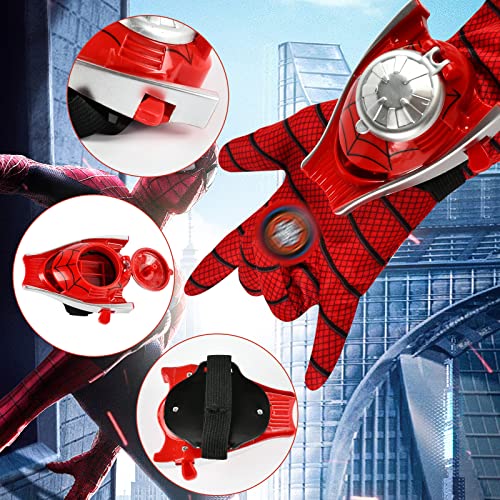 Niumowang Máscara de superhéroe, Máscara de Spiderman para niño, Guante Hero Launcher, Lanzador de Héroes, Máscara de cosplay, Ideal para Halloween, Navidad, Carnaval, Fiesta de Cumpleaños (B)