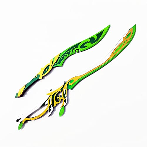 Novaray Genshin Impact Weapon Alhaitham Cosplay Swords, 95 cm de luz de las hojas cortadas, espada de madera, arma de cosplay, arma de Halloween, Navidad, juego de rol, fiesta