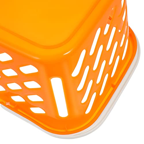 NUOBESTY Mini Cesta De La Compra 2 Piezas Cesta De La Compra Portátil para El Cliente Juguetes Organizador De Casa De Muñecas De Supermercado Naranja con para Niños 24. 5X16. 5X13cm