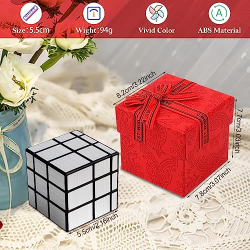 NVIYAM Cubo Espejo, 3x3 Cubo Speed Magic Puzzle Cube Mirror Rompecabezas Cubo, Twisty Puzzle Juegos - con Una Hermosa Caja De Regalo Roja (Cubo Mirror)