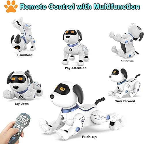 okk Perro Robot, Inteligente Robot Perro Juguete, Juguete para Perros con Control Remoto, Interactivos Juguetes Robot para Niños Niñas, Power Puppy Perro Robot de Juguete