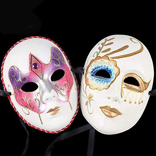 Orton - Máscara blanca de 12 piezas, serie de Halloween, máscara de Diy Virgen Danza Cosplay Fiesta Máscara de Papel de Mascarada para Decorar
