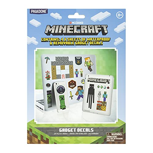 Paladone Calcomanías para Gadget de Minecraft, impermeables y extraíbles, producto oficial