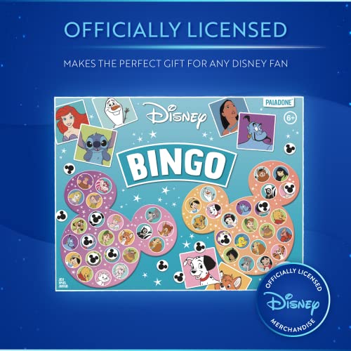 Paladone Disney Bingo – 6 Cartas – 50 Personajes Diferentes – Bingo Interior 24 Horas