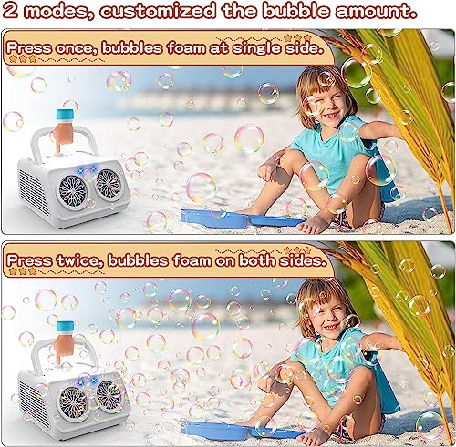 PANACARE 2.0 Máquina automática de pompas de jabón, portátil, profesional, 20000 burbujas, min con agua de burbujas, 26 agujeros, regalo para niños, bodas, cumpleaños, escenarios, fiestas