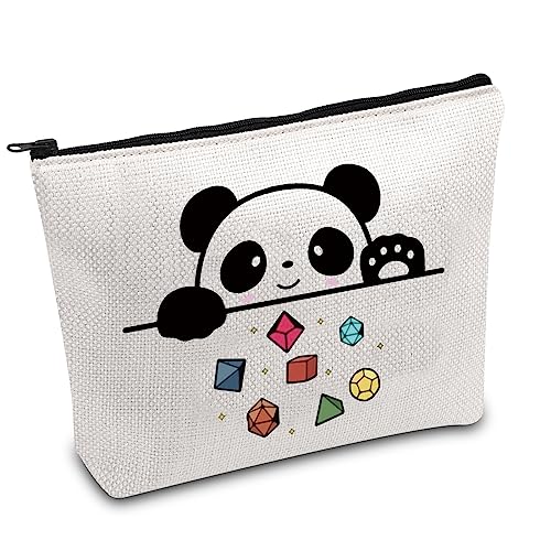 Panda Throwing Dice Makeup Bag DND Dungeon Master Zipper Bag Gamer Dice Zipper Pouch DM Games Makeup Bag TRPG Gift, ス・, Panda D&D España