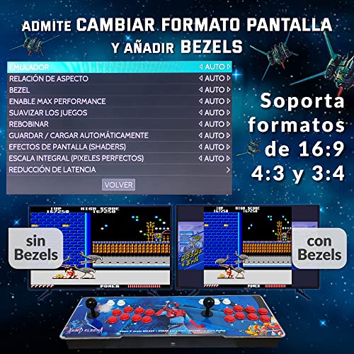 Pandora Arcade, Xain'd Sleena, 25.000 Juegos ordenados por Orden alfabético y sin duplicidades, 8 Botones de Juego, Retroarch, EmulationStation