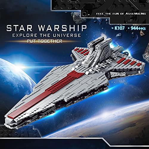 PANQI Modelo de Crucero de Ataque de la República Estelar 878 Piezas Space Wars Sci-Fi Style UCS Republic Attack Cruiser Kit de construcción Compatible con Lego Star Wars