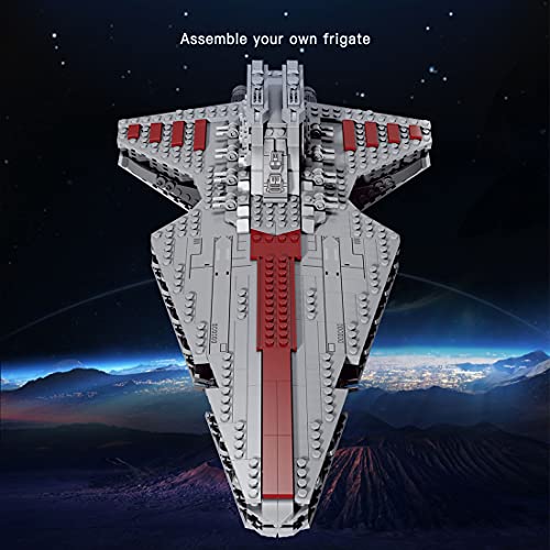 PANQI Modelo de Crucero de Ataque de la República Estelar 878 Piezas Space Wars Sci-Fi Style UCS Republic Attack Cruiser Kit de construcción Compatible con Lego Star Wars