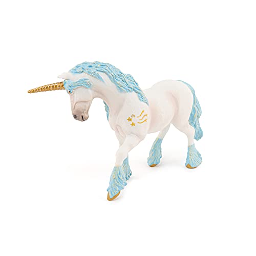 Papo - Unicornio mágico, Figura con diseño Mundo de Hadas, Color Azul (2038824)
