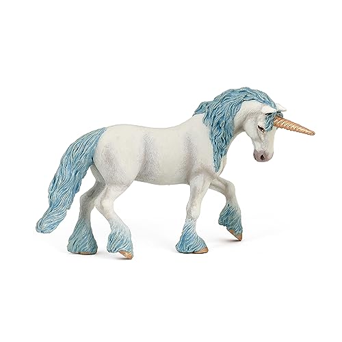Papo - Unicornio mágico, Figura con diseño Mundo de Hadas, Color Azul (2038824)