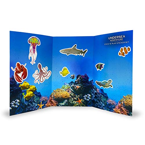 Para jugar con pegatinas para niños y adultos - Escenario Aventura Bajo el Mar - Para libreta, reseña, actividad manual, bolsa de cumpleaños, piñata - Pegatinas geniales para recompensar a los peques