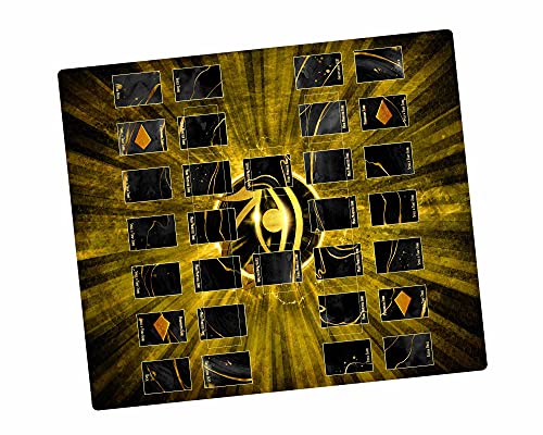 Paramint Eye of Horus, Black - Alfombra de Juego Yugioh - Compatible con Yu-Gi-Oh, TCG - Dos-Jugadores Master Rule Duel Field Zones, Tapete de Juego de Cartas Grande para 2-Jugadores