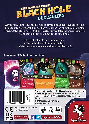 Pegasus Spiele- Black Hole Buccaneers (English Edition) Juegos de Cartas, Color Negro (PES18287E)