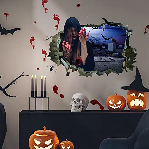 Pegatinas 3D de Halloween Halloween Diablo 3D Pegatinas de Pared Pegatinas Gjg095 (Multicolor, Talla Única)