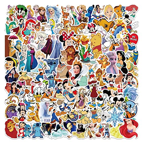 Pegatinas de princesa, 100 piezas de pegatinas decorativas de princesa dulce de dibujos animados, calcomanías de vinilo impermeables para portátil, motocicleta, niños y adolescentes