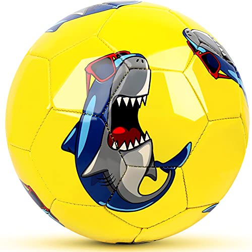 Pelota de fútbol para niños de 3 a 6 a 6 a 6 a 8 a 8 a 12 años al aire libre Deportes jugando pelota con patrón de tiburón para niños pequeños, cumpleaños, regalos de regreso a la escuela