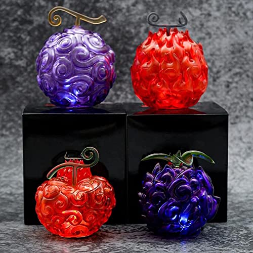 Peng Fang Fruta del diablo de una pieza, juego de 4 figuras de fruta del diablo Ace Flame + fruta oscura, figura de fruta de demonio de una pieza, juguetes de estatua de adorno de PVC (3)
