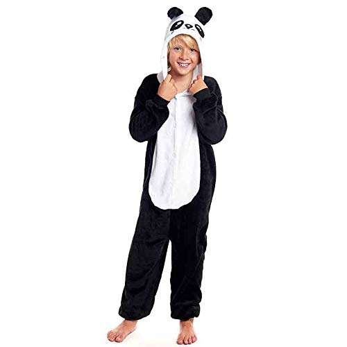 Pijamas Enteros de Animales Niñas y Niños Unisex【Tallas Infantiles 3 a 12 años】 Disfraz Oso Panda Mono Enterizo Carnaval Fiestas【Talla 10-12 años】