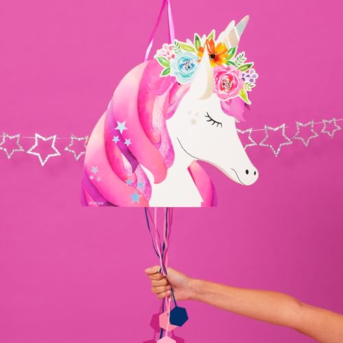Piñata de Cumpleaños Grande de Unicornio de 40,5 x 43 cm - Decoración Fiestas Infantiles Niño y Niña - Piñatas Grandes para rellenar con juguetes y chuches.