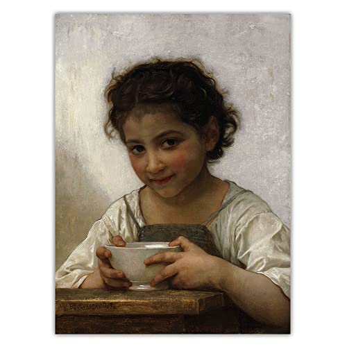 Pintura por números para adultos y niños, William Adolphe Bouguereau, sopa de leche, pintura al óleo, lienzo impreso, decoración del hogar