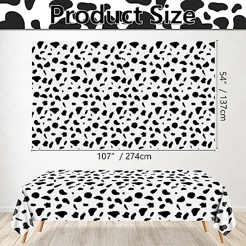 PIXHOTUL Mantel con Estampado de Vaca, manteles de plástico con Estampado de Vaca Grande, Suministros para Fiestas de Animales de Granja para Fiestas temáticas de Vacas, 137 x 274 cm (Paquete de 4)